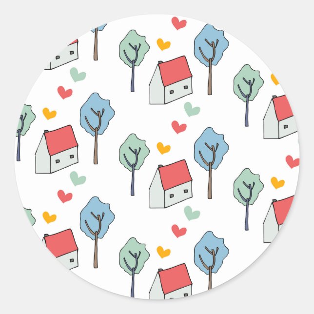 Home is... classic round sticker (Front)