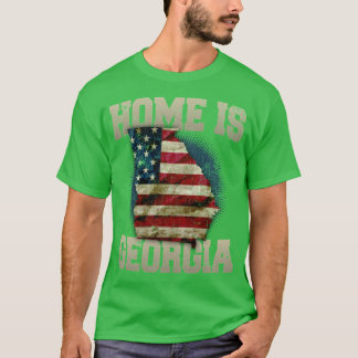 Home is Georgia USA US map gift unique fans Proud T-Shirt