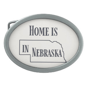 Home is in Nebraska Belt Buckle