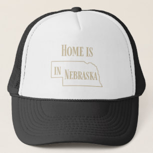 Home is in Nebraska (sand on dark) Trucker Hat