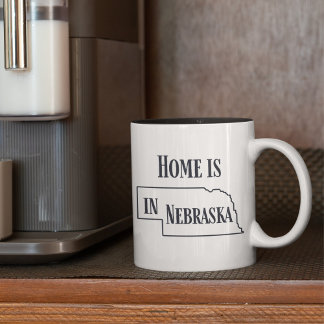 Home is in Nebraska Two-Tone Coffee Mug
