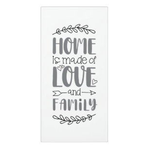 Home is Made of Love & Family Cute Love Flower Quo Door Sign