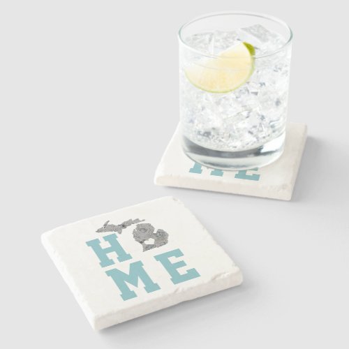 Home Is Michigan The Great Lakes State Stone Coaster