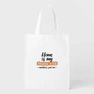 Home Is My Happy Club - An Introvert's Design Grocery Bag