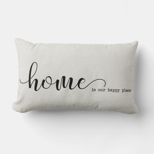 Home is our happy place lumbar pillow (Front)