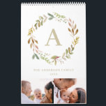 Home is our happy place watercolor foliage photo calendar<br><div class="desc">Home is our happy place watercolor foliage multi photo calendar. The perfect family calendar for yourself or as a gift.</div>