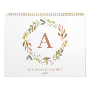 Home is our happy place watercolor foliage photo calendar