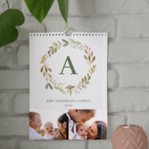 Home is our happy place watercolor foliage photo calendar