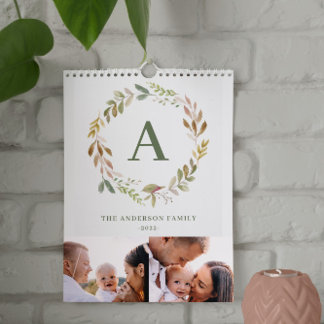 Home is our happy place watercolor foliage photo calendar