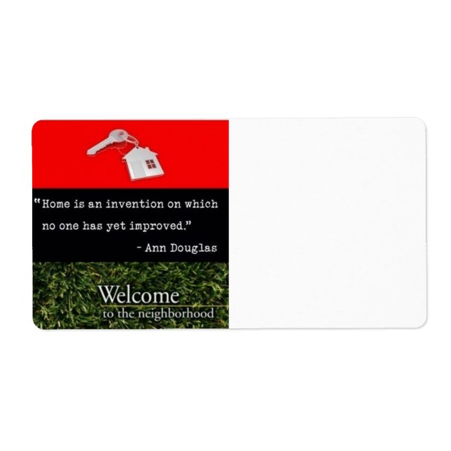 Home Is  Red Black Green Address Label (Front)