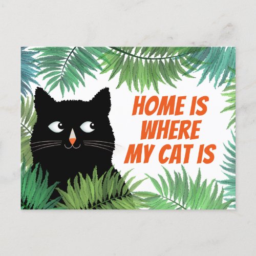 Home is where cat hides moving announcement card