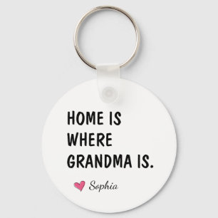 Home Is Where Grandma Is Personalized Mother Gift Keychain
