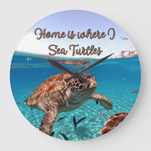 Home Is Where I Sea Turtles Acrylic Wall Clock