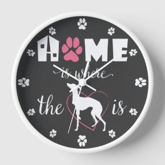 Home is where Iggy dog is Funny Quote White text