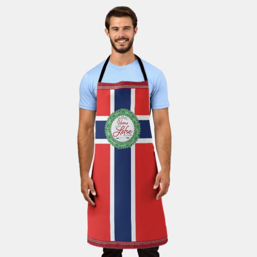 Home is Where Lefse is Made Norwegian Flag Apron