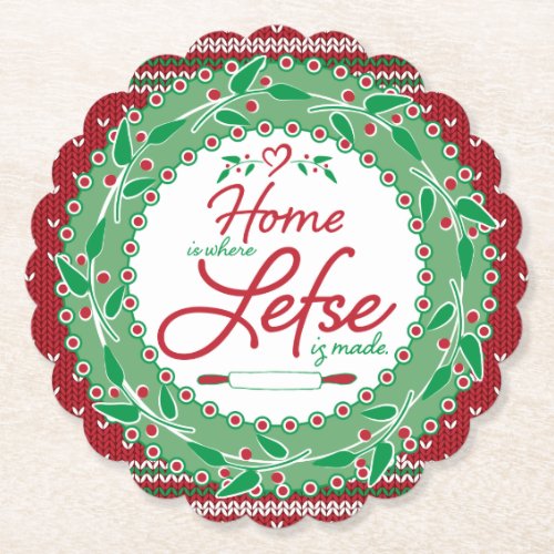 Home is Where Lefse is Made Paper Coaster