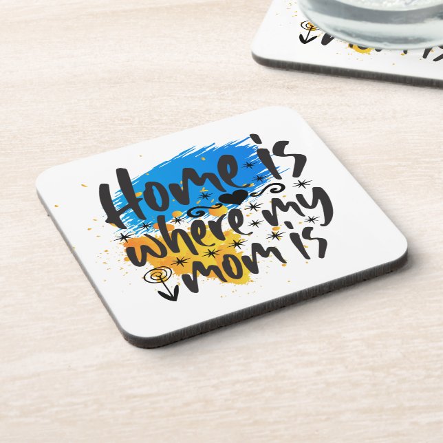 Home Is Where Mom Is  Beverage Coaster (Left Side)