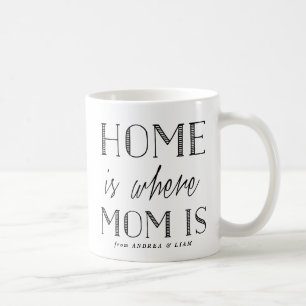 Home Is Where Mom Is Black Typography Mug