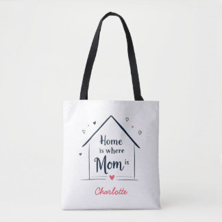Home Is Where Mom Is | Minimalist Mother's Day Tote Bag