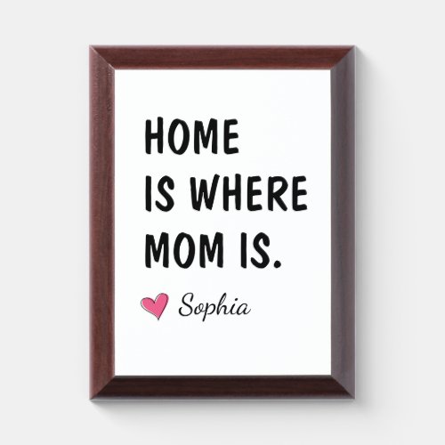 Home Is Where Mom Is Personalized Mother Gift Award Plaque