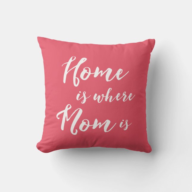 Home is Where Mom is Throw Pillow (Front)