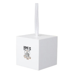 Home Is Where My Beagle Is Vintage Dog Design_1 Cube Ornament