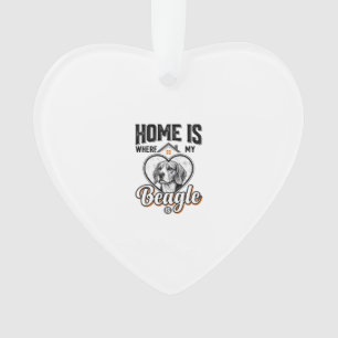 Home Is Where My Beagle Is Vintage Dog Design_1 Ornament