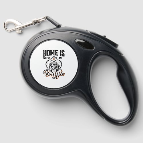 Home Is Where My Beagle Is Vintage Dog Design_1 Retractable Pet Leash