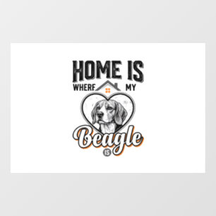 Home Is Where My Beagle Is Vintage Dog Design_1 Window Cling