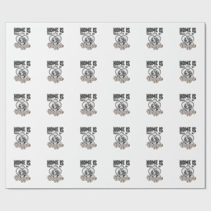 Home Is Where My Beagle Is Vintage Dog Design_1 Wrapping Paper