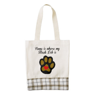 Home Is Where My Black Lab Is Zazzle HEART Tote Bag