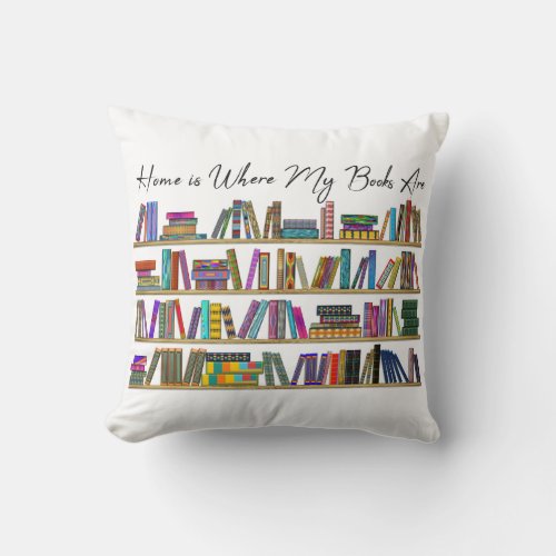 Home is Where My Books Are Throw Pillow
