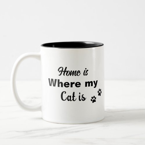 Home is where my cat is  cat mug