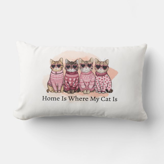 Home Is where My Cat Is  Lumbar Pillow (Front)