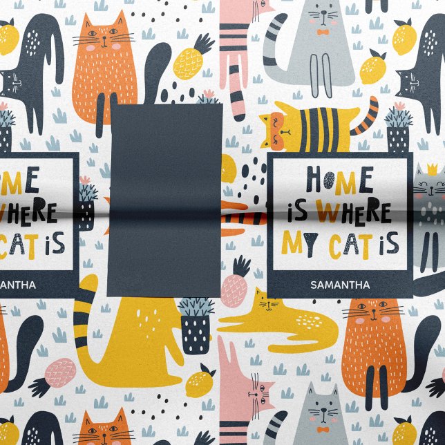 Home is Where My Cat is Pattern Monogrammed Name Tissue Paper (Creator Uploaded)