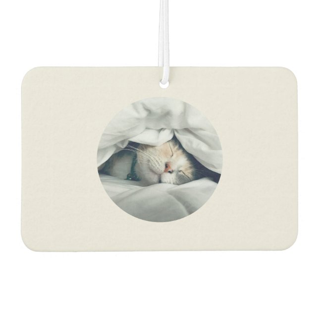 Home is where my cat naps custom pet photo air freshener (Front)