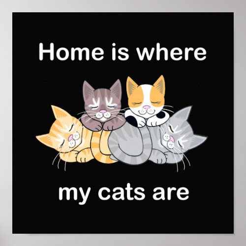 Home is where my cats are poster