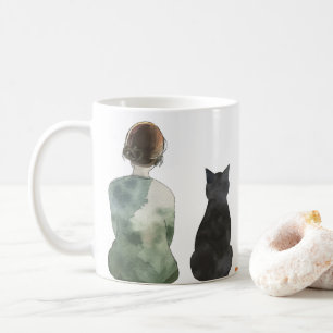 Home is Where My Cats Are Watercolor Cat Mom Coffee Mug