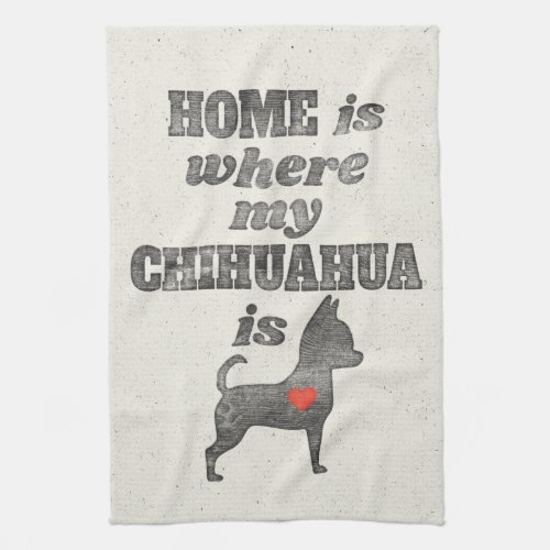 Home is Where my Chihuahua is Woodblock Printing Kitchen Towel