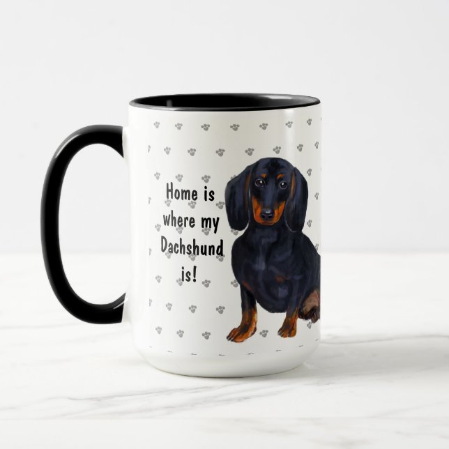 Home Is Where My Dachshund Is Dog Mom Dad Mug (Left)