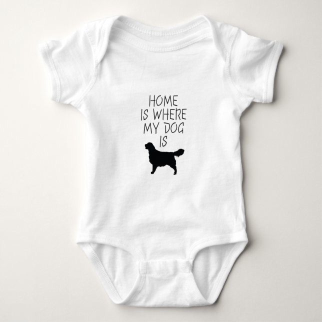 Home is Where my Dog is (Golden Retriever) Baby Bodysuit (Front)
