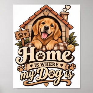 Home Is Where My Dog Is Poster   Dog mom Home Deco