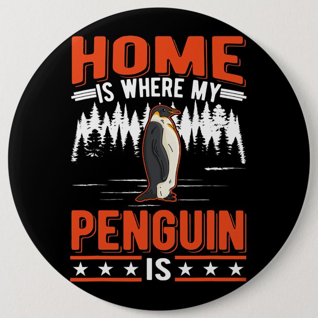 Home is where my Penguin is Penguin 28 Button (Front)