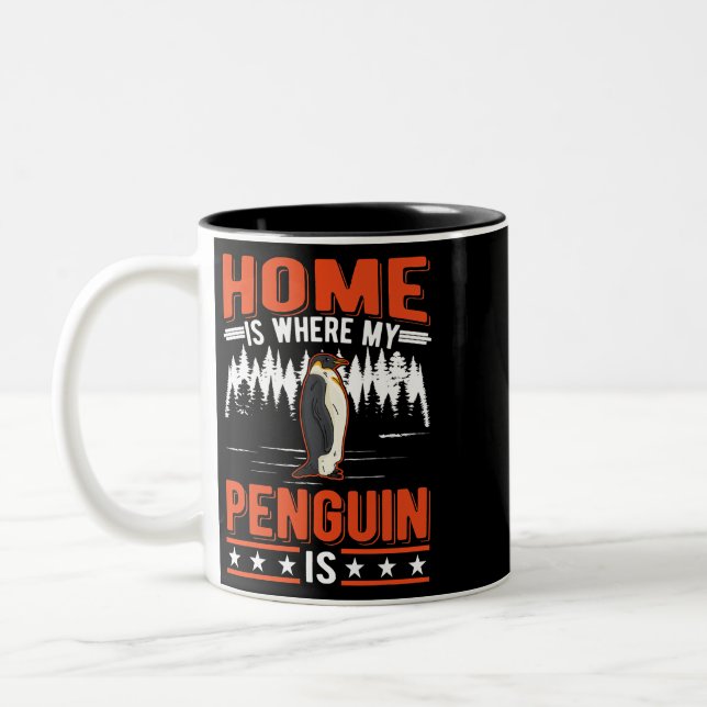 Home is where my Penguin is Penguin 28 Two-Tone Coffee Mug (Left)