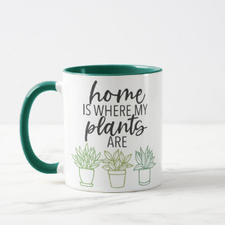 HOME IS WHERE MY PLANTS ARE MUG
