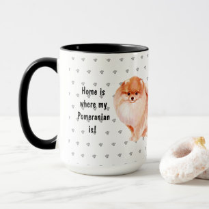 Home Is Where My Pomeranian Is Custom Dog Mom Dad Mug