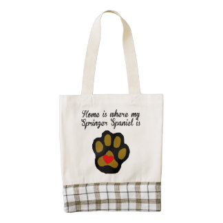 Home Is Where My Springer Spaniel Is Zazzle HEART Tote Bag