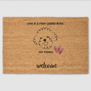 Home is where my Toy Poodle is, funny Doormat Fiber Doormat