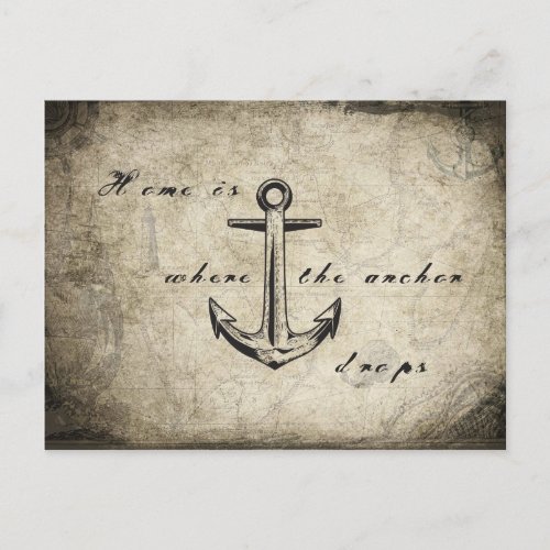 Home is where the anchor drops postcard