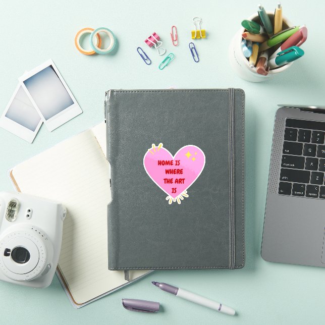 Home Is Where The Art Is – Cute Heart Inspirationa Sticker (iPad Cover)